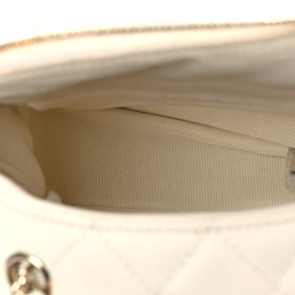 Caviar Quilted Small CC Day Backpack White