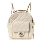 Caviar Quilted Small CC Day Backpack White