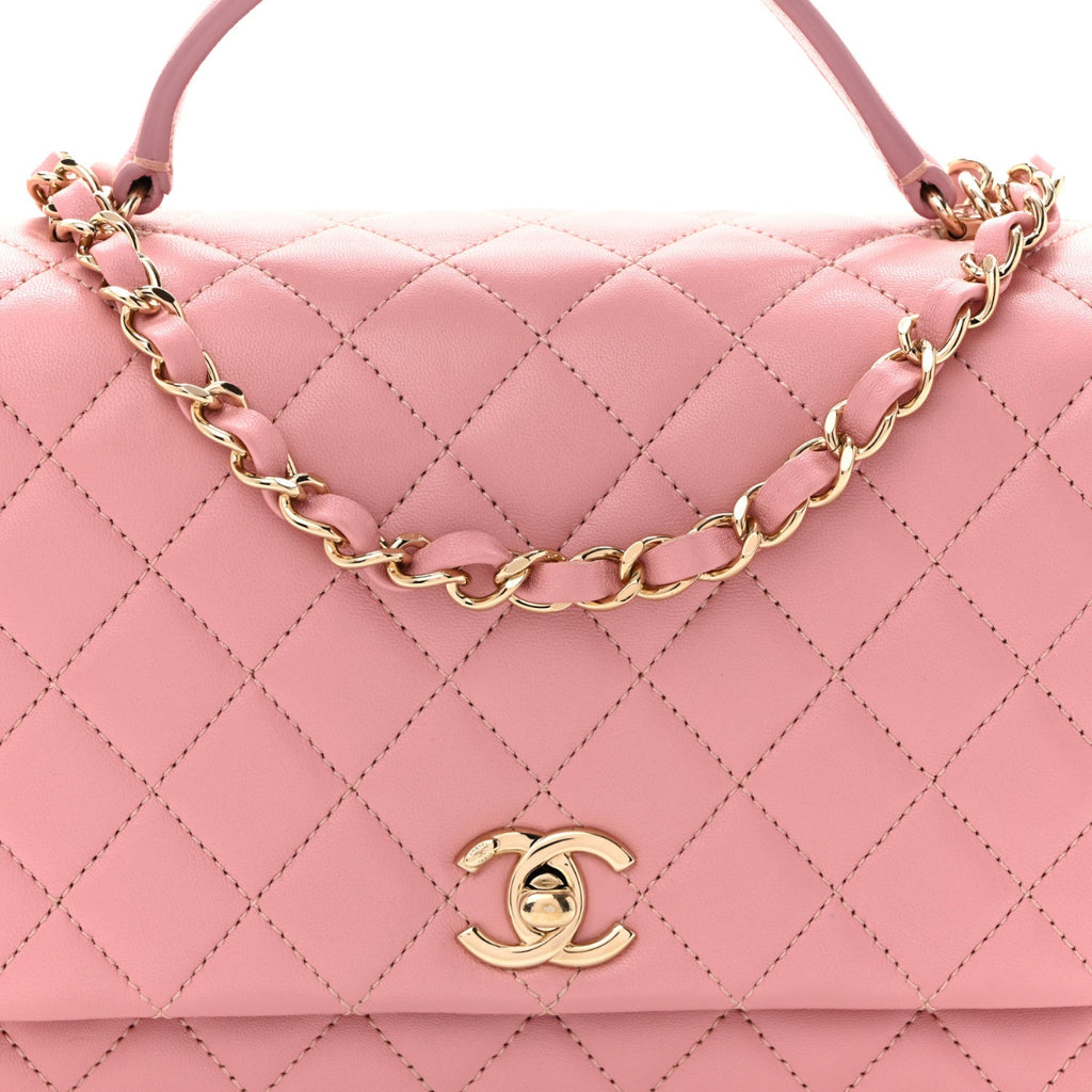 Lambskin Quilted Small Citizen Chic Flap Pink