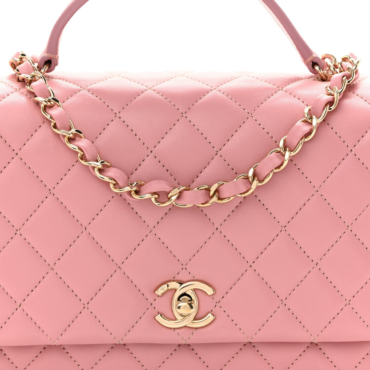 Lambskin Quilted Small Citizen Chic Flap Pink
