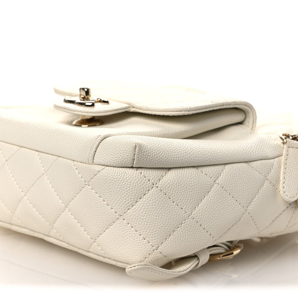 Caviar Quilted Small CC Day Backpack White