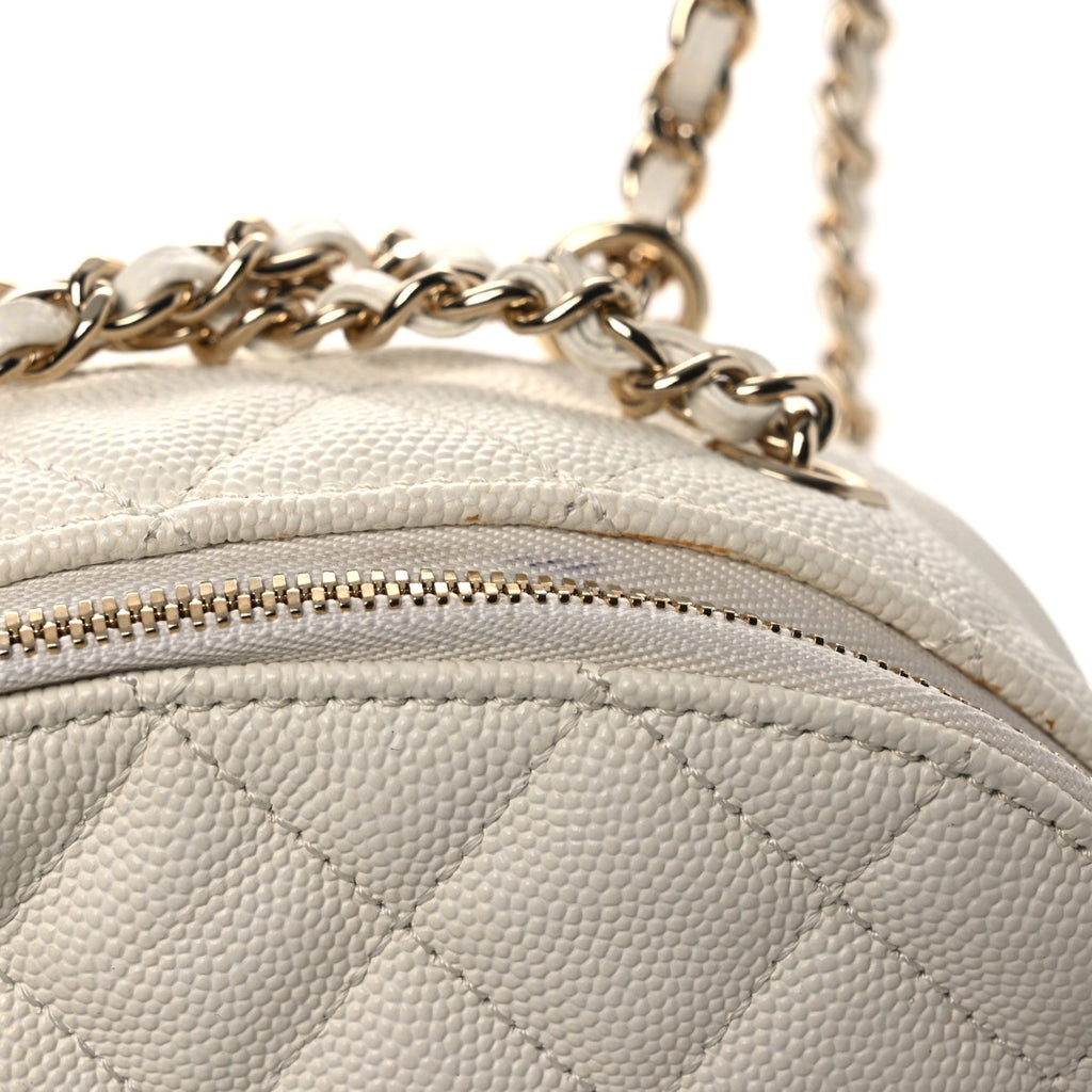 Caviar Quilted Small CC Day Backpack White