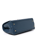 Caviar Quilted Small Coco Handle Flap Blue