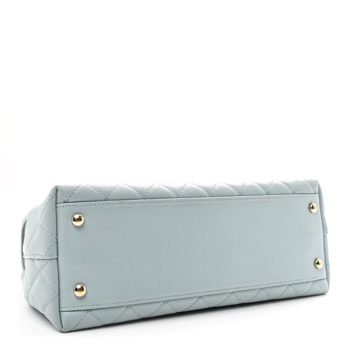 Caviar Quilted Small Coco Handle Flap Light Blue