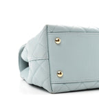 Caviar Quilted Small Coco Handle Flap Light Blue