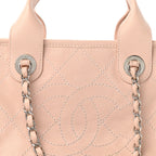 Caviar Quilted Small Deauville Bowling Bag Light Pink
