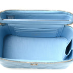 Caviar Quilted Small Tiny CC Vanity Case With Chain Light Blue