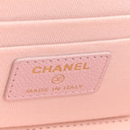 Caviar Quilted Small Tiny CC Vanity Case With Chain Light Pink