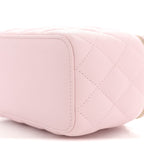 Caviar Quilted Small Tiny CC Vanity Case With Chain Light Pink