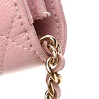Caviar Quilted Studded CC Wallet on Chain WOC Light Pink