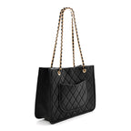 Caviar Quilted Sweet Classic Shopping Tote Black