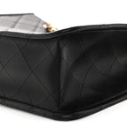 Caviar Quilted Sweet Classic Shopping Tote Black