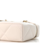 Caviar Quilted Top Handle Slim Vanity With Chain White