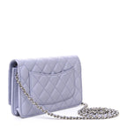 Caviar Quilted Wallet on Chain WOC Light Purple