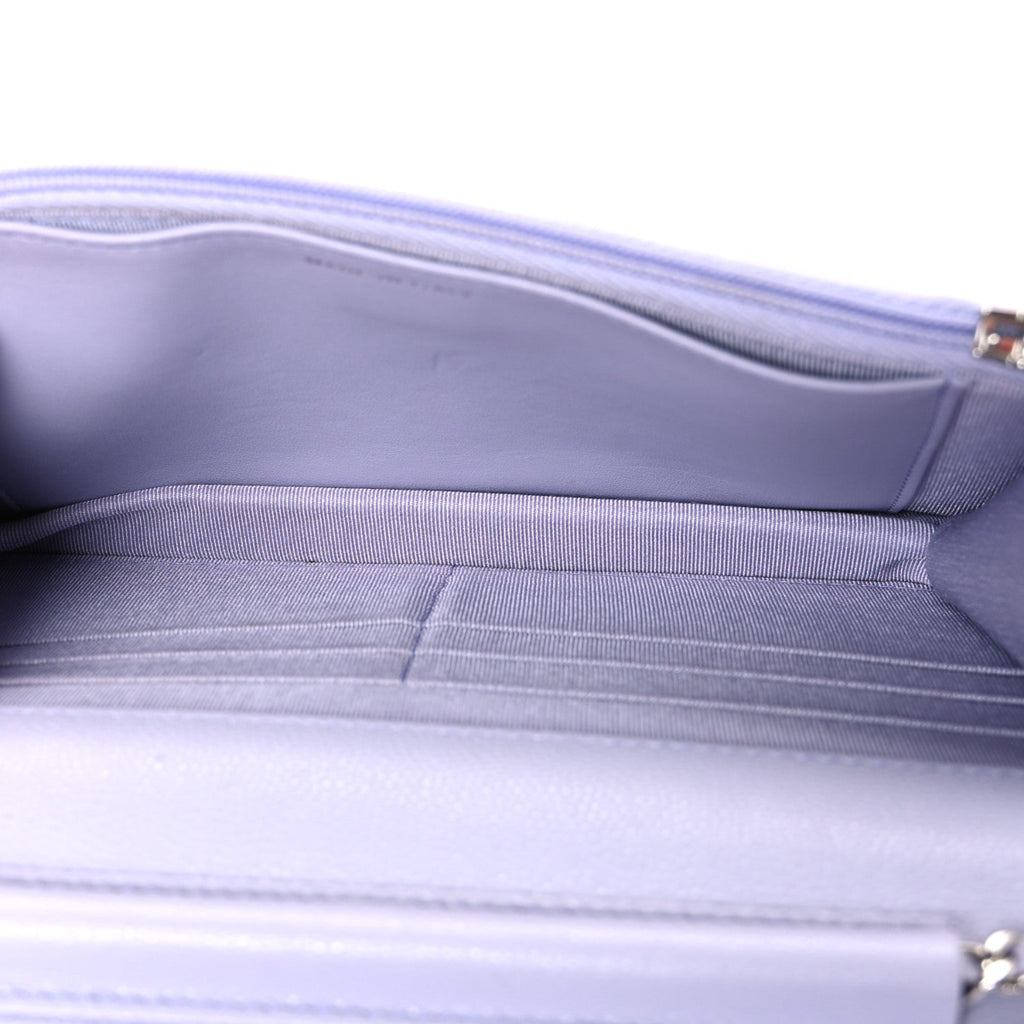 Caviar Quilted Wallet on Chain WOC Light Purple