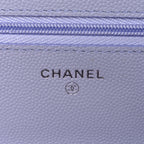 Caviar Quilted Wallet on Chain WOC Light Purple