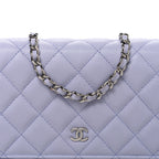 Caviar Quilted Wallet on Chain WOC Light Purple