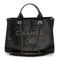 Caviar Small Studded Deauville Tote Black