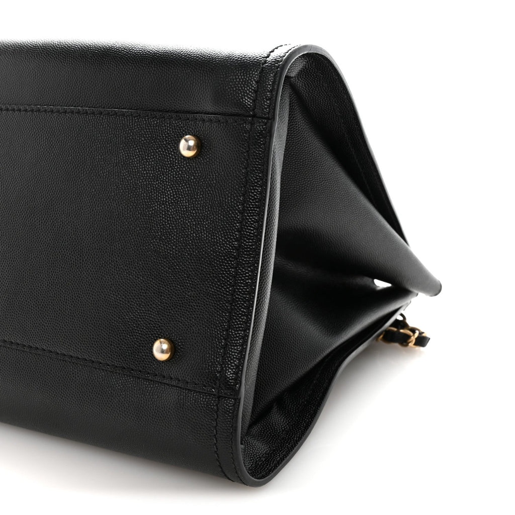 Caviar Small Studded Deauville Tote Black