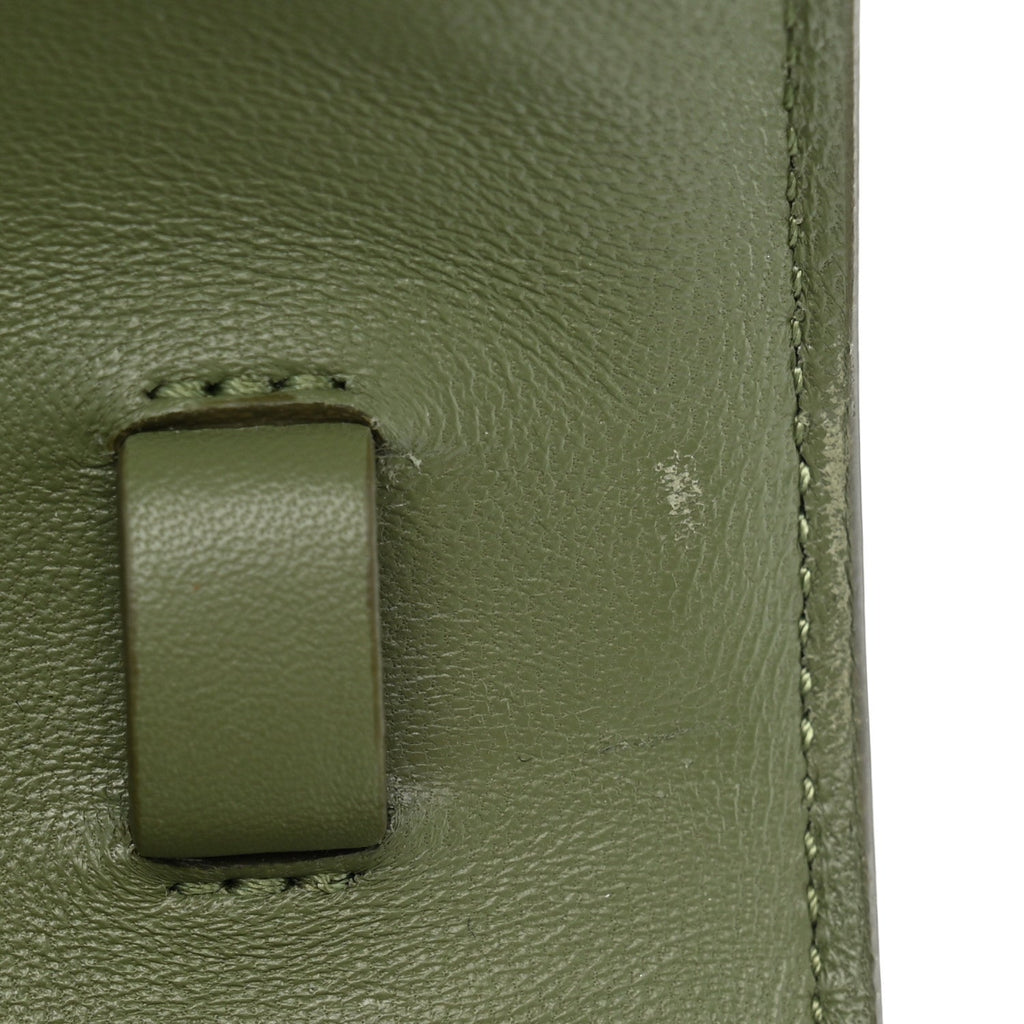 Liege Calfskin Medium Classic Box Flap Bag Light Khaki