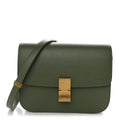 Liege Calfskin Medium Classic Box Flap Bag Light Khaki