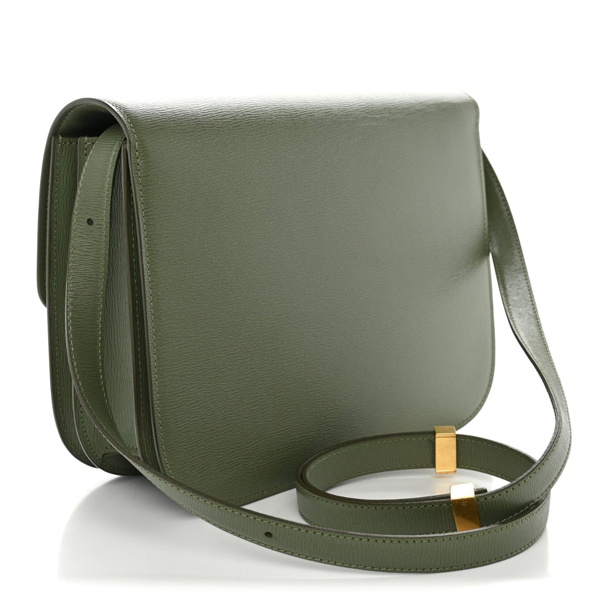 Liege Calfskin Medium Classic Box Flap Bag Light Khaki