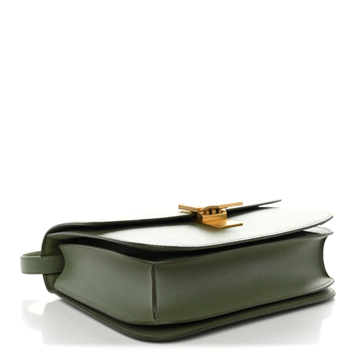 Liege Calfskin Medium Classic Box Flap Bag Light Khaki