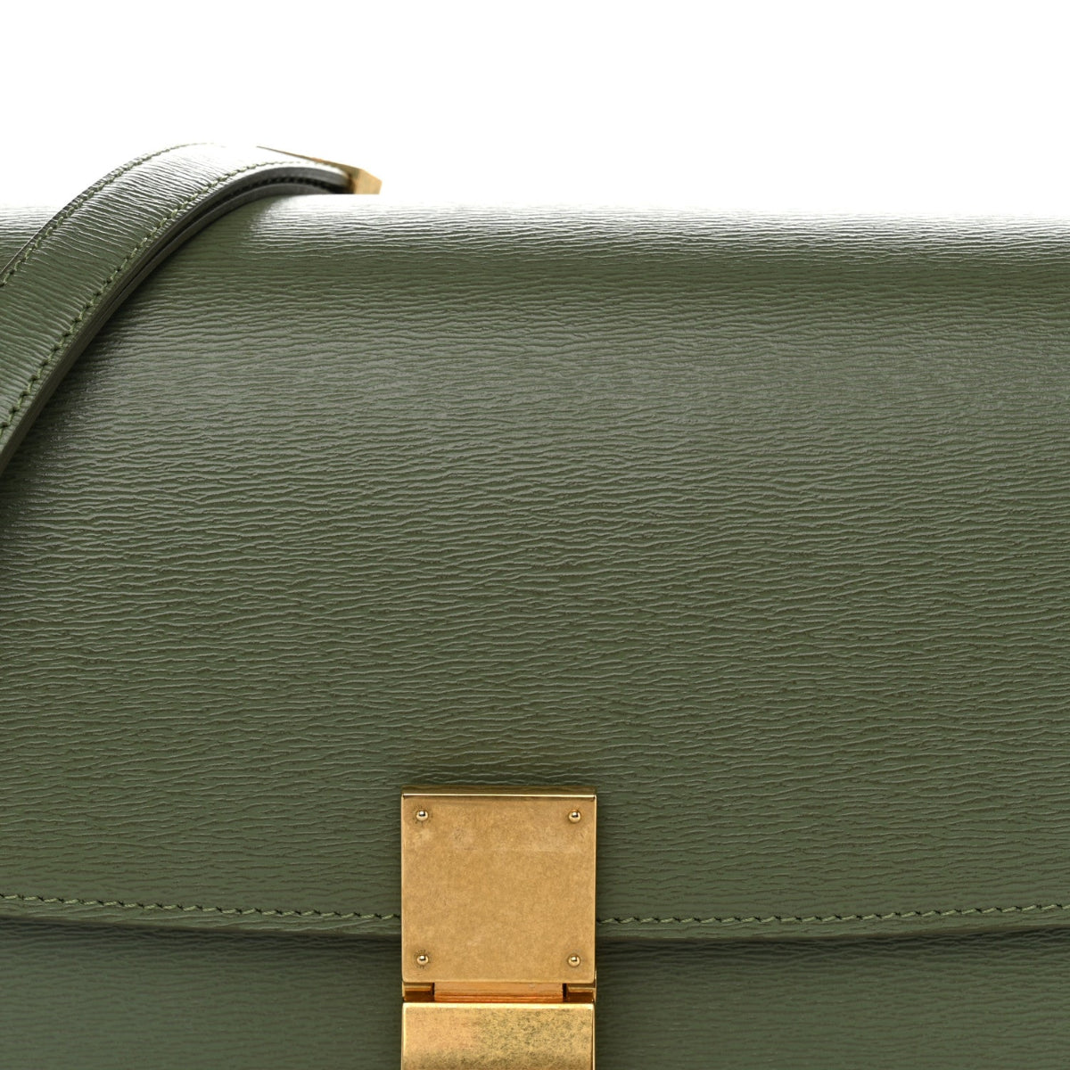 Liege Calfskin Medium Classic Box Flap Bag Light Khaki