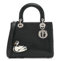 Ceramic Effect Deerskin Jeweled Swan Lady Dior Black