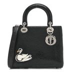 Ceramic Effect Deerskin Jeweled Swan Lady Dior Black