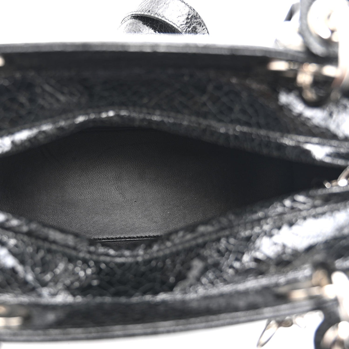 Ceramic Effect Deerskin Jeweled Swan Lady Dior Black