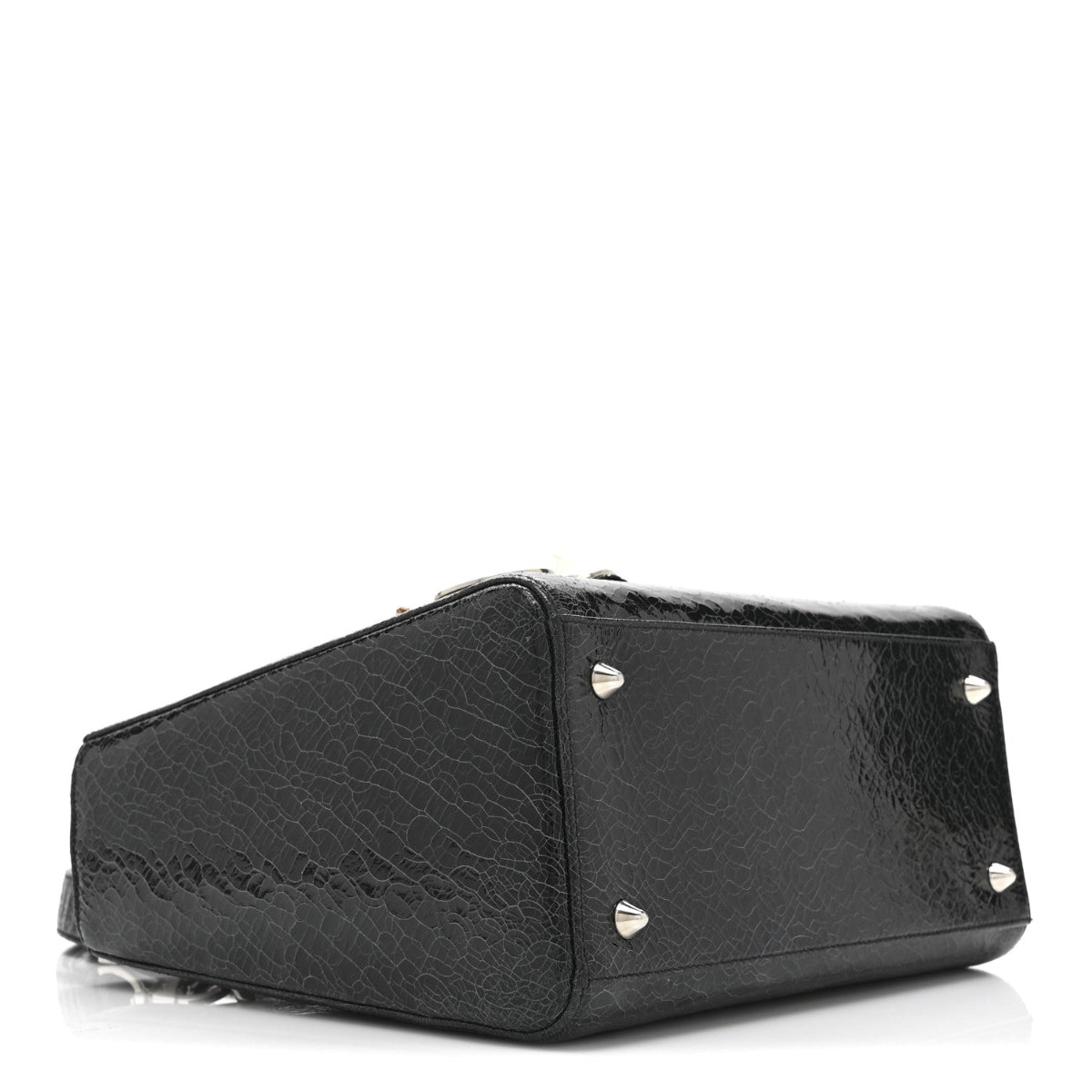 Ceramic Effect Deerskin Jeweled Swan Lady Dior Black