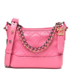 Aged Calfskin Quilted Small Gabrielle Hobo Pink