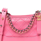 Aged Calfskin Quilted Small Gabrielle Hobo Pink
