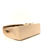 Caviar Quilted Jumbo Double Flap Beige