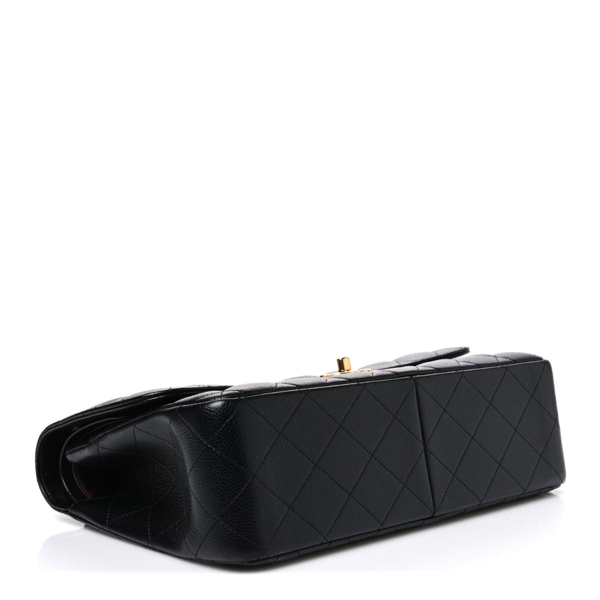 Caviar Quilted Jumbo Double Flap Black