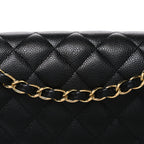 Caviar Quilted Jumbo Double Flap Black