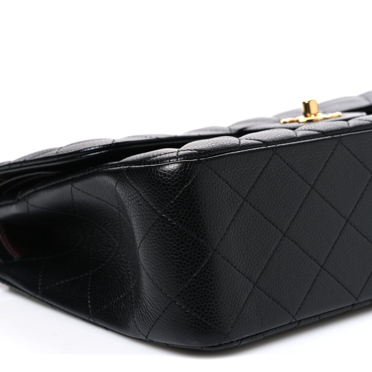 Caviar Quilted Jumbo Double Flap Black