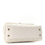 Caviar Quilted Mini Coco Handle Flap White