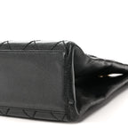 Caviar Quilted Shopping Tote Black
