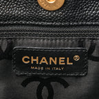 Caviar Quilted Shopping Tote Black