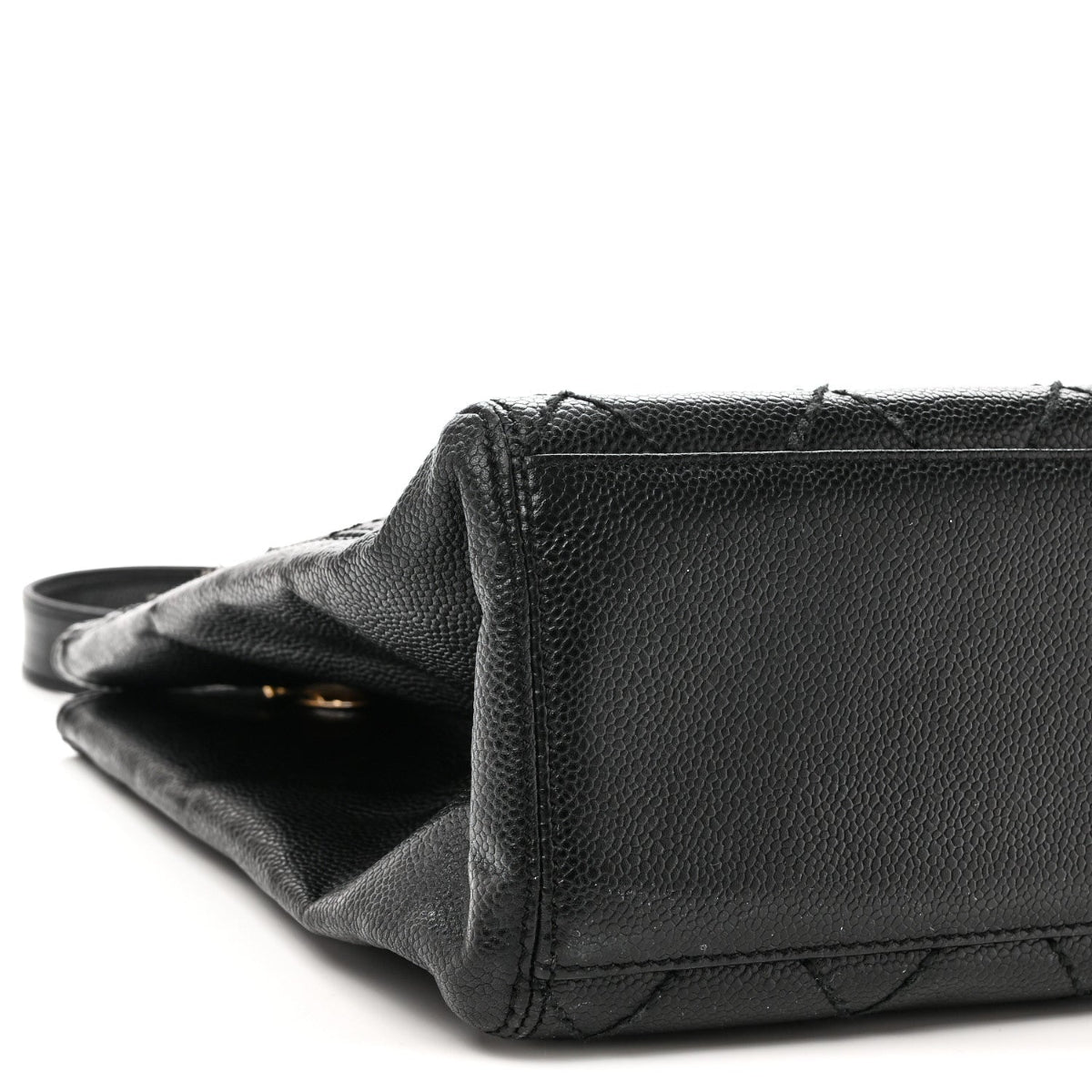 Caviar Quilted Shopping Tote Black
