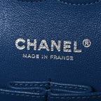 Denim Bleached Chain Medium Double Flap Blue