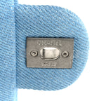 Denim Quilted Sweetheart Mini Flap Blue