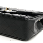 Lambskin Quilted Mini Rectangular Flap Black