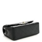 Lambskin Quilted Mini Rectangular Flap Black