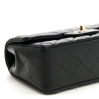 Lambskin Quilted Mini Rectangular Flap Black