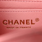 Lambskin Quilted Mini Rectangular Flap Pink