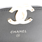 Lambskin Quilted Phone Chain Clutch Waist Bag Black