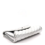 Metallic Calfskin Quilted Fold Up Again Clutch Silver
